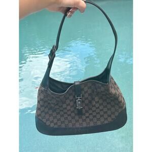 GUCCI GG Jackie Mongram Canvas ShoulderBag Vintage Authentic